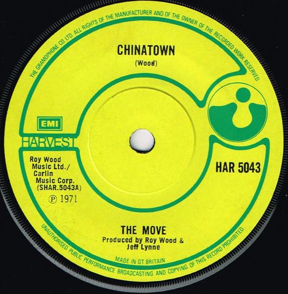 

7inch Record MOVE - Chinatown HAR5043 Harvest 1971 UK Soul/Funk Used