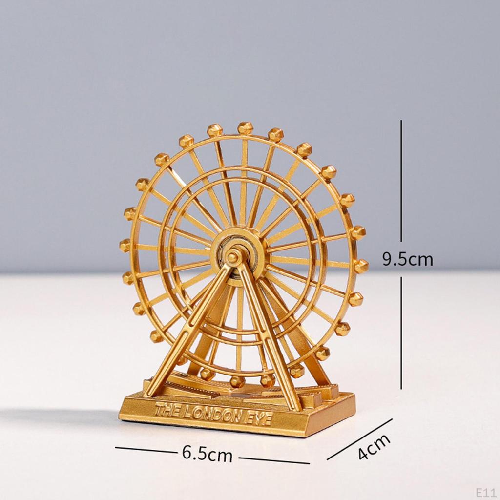 Wheel Statue Figurine Sculpture Collectable Modern Ornament Zine Alloy Home Decor Model For