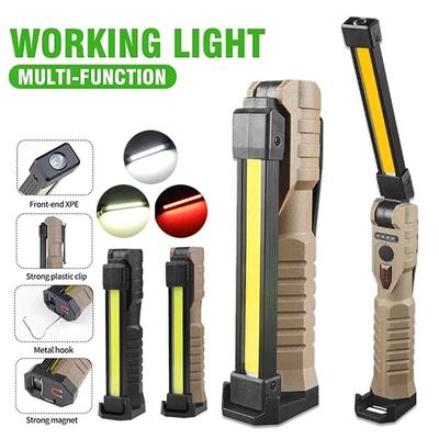 Linterna LED Plegable Portátil Imán Fuerte Luz de Trabajo COB Recargable Tipo-C Reflector de Emergencia Linterna para Acampar al Aire Libre