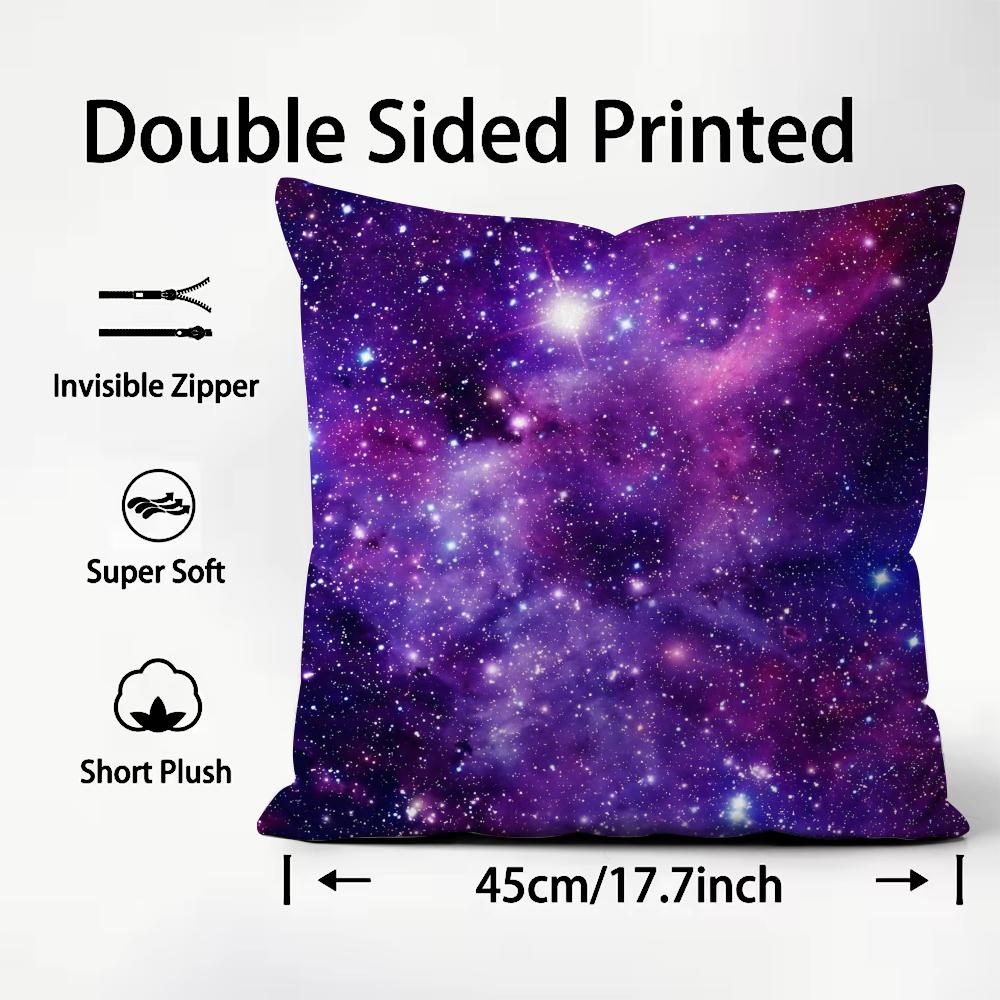 Space Starry Sky Cushion Cover Pattern Printed Pillowcase for Living Room Sofa Cushion Cover & Bedroom Decor