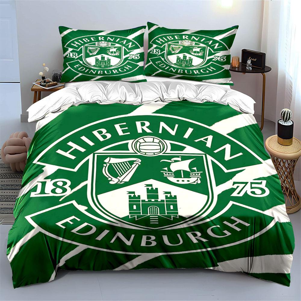 Hibernian FC Green Bedding Set Bedding Duvet Cover Set Duvet Cover Pillowcases (1 * Duvet Cover 2 * Pillowcases, Without Duvet Insert)
