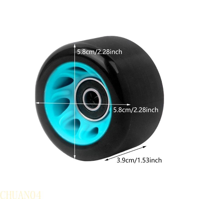 A1A2 Skateboard Wheel with Bearings, Roller Skate Wheels Set Double Row Roller Skate Accessory Quads Skate Replacement Wheel
