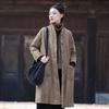 Chinesischer Stil Vintage Damen Parkas Warme Plus Size Baumwollmäntel Langarm Stehkragen Knopfleiste Hochwertige Winterjacke
