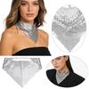 Sparkle Metallic Triangle Scarf, Adjustable Sequin Neck Bandana for Party