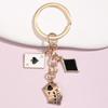 Cute Enamel Keychain Hearts Clubs And Spades Symbol Key Ring Poker Card Key Chains For Women Men DIY Handmade Jewelry