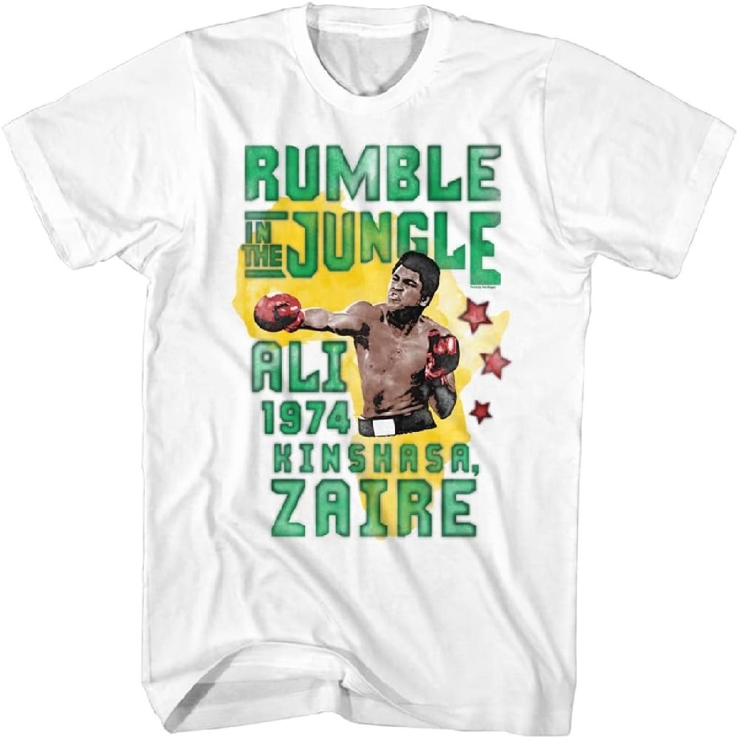 Muhammad Ali Heavyweight Champion Rumble in The Jungle 1974 Adult Short Sleeve T Shirt S