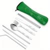 New 7 Pcs/lot Stainless Steel Western Style Steak Knife Fork Spoon Portable Western Style Travel And Business Tableware Set
