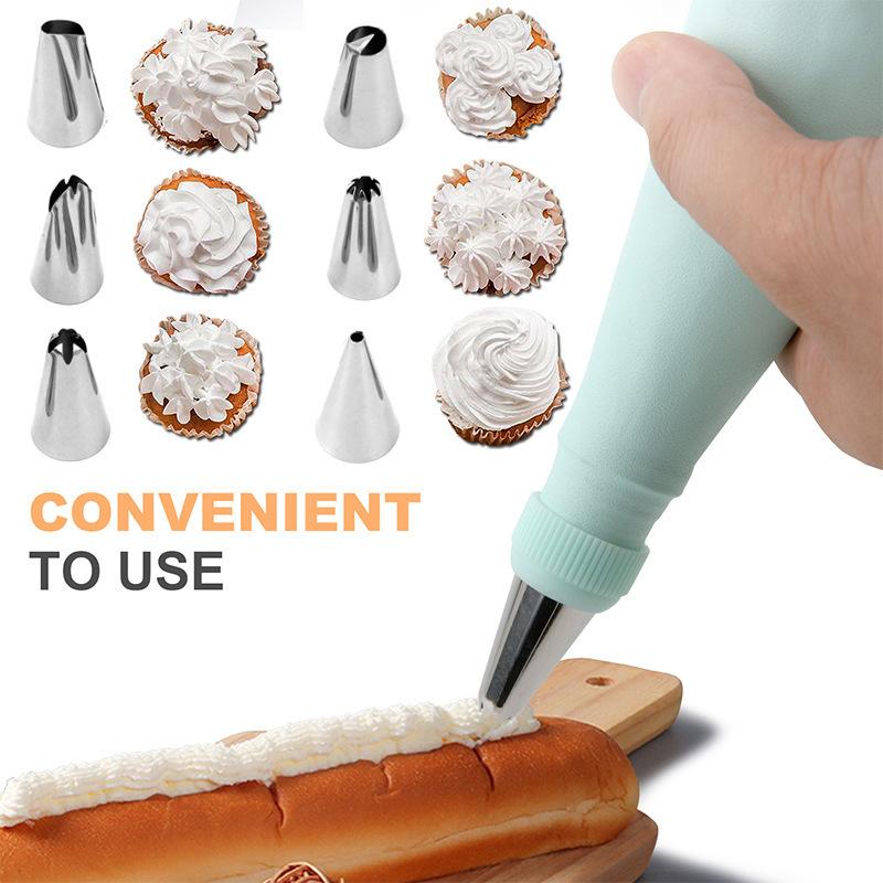 Stainless Steel Kitchen Baking Cake Decorating Tool Silicone Piping Nozzles