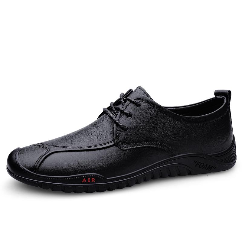 Italian Brand Men's Genuine Leather Shoes Massage Soles Commuting Daily Driving Shoes Anti Slip Men's Business Casual Shoes