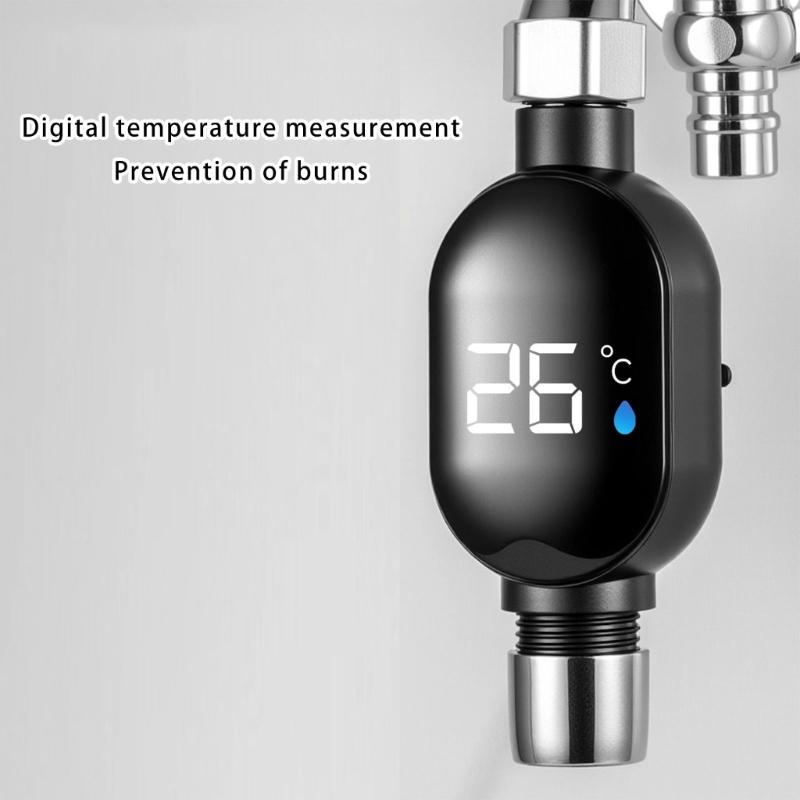 Intelligent LED Display Shower Water Thermometers Touch Control Real Time Monitoring Anti Scald Protecting