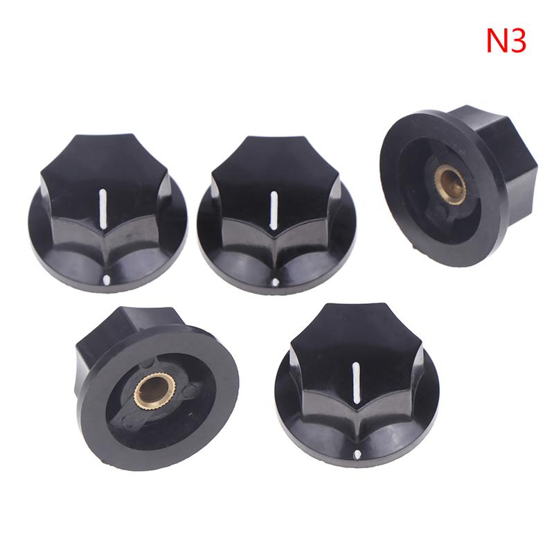 5Pcs Bakelite Knob MF-B01 MF-B02 MF-B03 Hexagonal Potentiometer Band Switch Cap Inner Hole 6MM Potentiometer Knobs