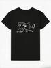 2026 Cute Korean Funny TShirt Dog Cat Graphic TShirt Minimalist Line Art Print Short Sleeve Casual Top Daily Wear for Unisex