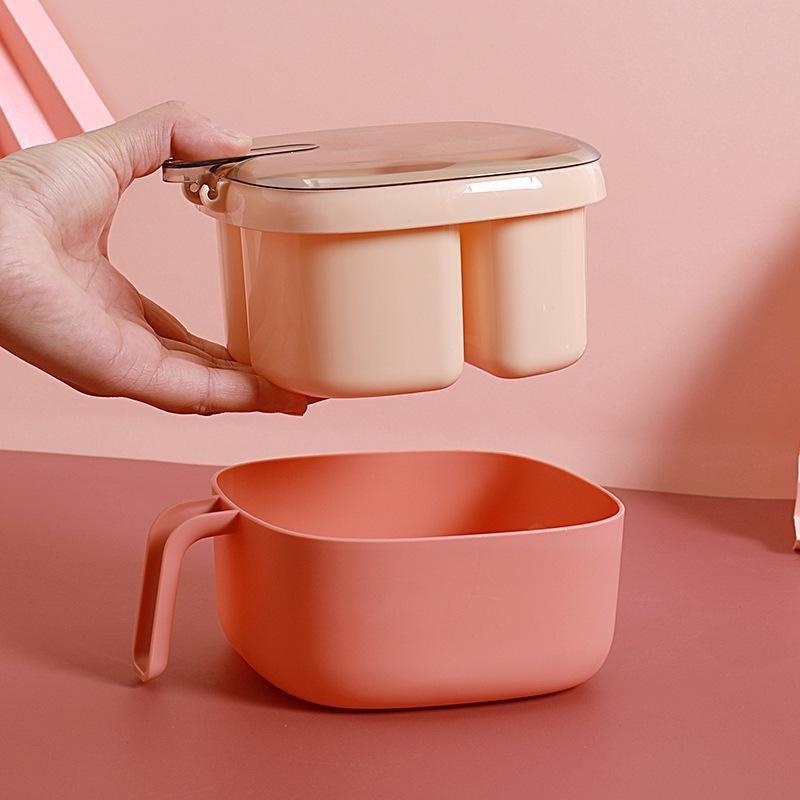 Multi Functional Four Grid Integrated Transparent Condiment Box Detachable Condiment Storage Tank Dust-Proof Kitchen Supplies