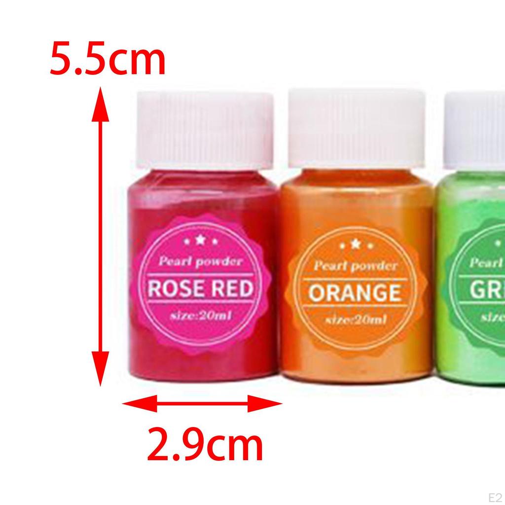 24 stk perleskimrende glimmerpulver Pigment naturlig mineral for epoksyharpiks