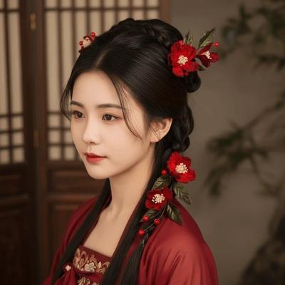 Beautiful Hanfu Flower Hair Clips Beads Exquisite Fairy Side Clips Chinese Ancient Hairpins  Girls