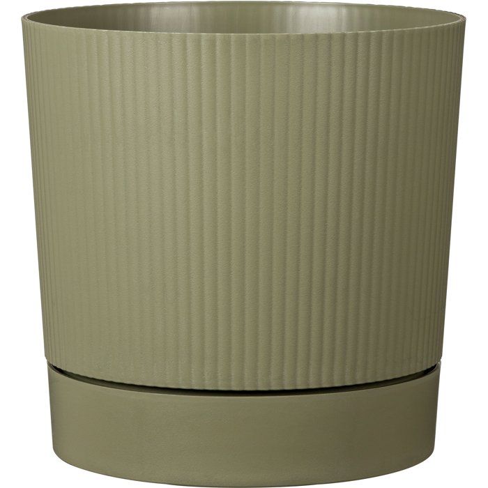 Pot de fleurs avec réserve rond - GARDEN ID - Lino - Ø 39 - 32 L - H 38 cm - Vert mousse