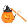 Portable Pumpkin Light Glowing Halloween Lantern, Jack O Lantern with Witch Hat Broom, Lightweight Prop Up Decor, Trick or Treat for Kids Party Decor