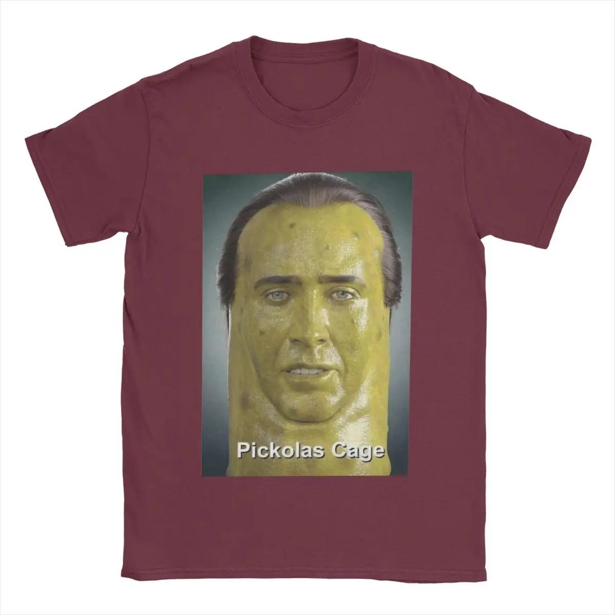 

Men s Picolas Cage Nicolas Cage T Shirts Pure Cotton Clothes Funny Short Sleeve Crewneck Tees Printed T-Shirt XL бордовий