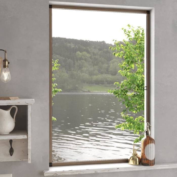 VidaXL Moustiquaire pour fenêtres Marron 90x120 cm 153835