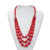 JMXD-Bohemian Ethnic Style Red Turquoise Three-layer Necklace Jewelry Retro Elegant Multi-layer Long Necklace