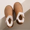 Women's Winter Platform Snow Boots Warm Faux Suede Ankle Booties Shoes With Faux Fur Lining Comfortable Fuzzy Anti-Slip Walking Short Boots for Women