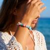Boho Plumeria Flower Bracelets for Women Polymer Clay Beaded Stretch Bangle Hawaiian Beach Vacation Jewelry 2026 Summer Trend