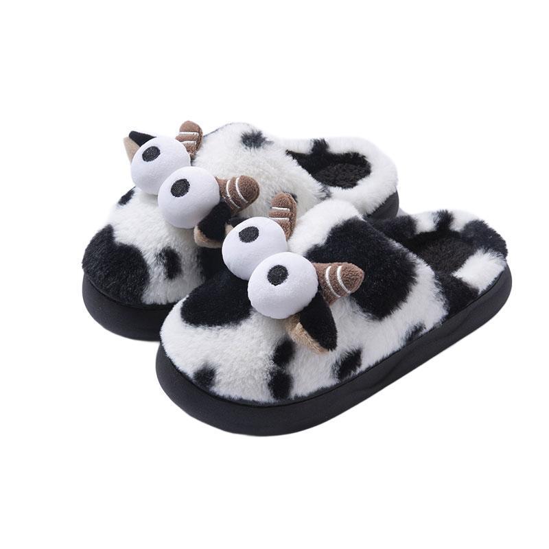 

Детские хлопковые тапочки Мальчики и девочки осень и зима домашние новые олень милые бархатные теплые родительско-детские тапочки с волосами 30-31 [Recommended 29-30 foot wear]