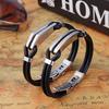 Fashion Women Men Engraving Titanium Steel Silicone Bangle Bracelet Couple Gift