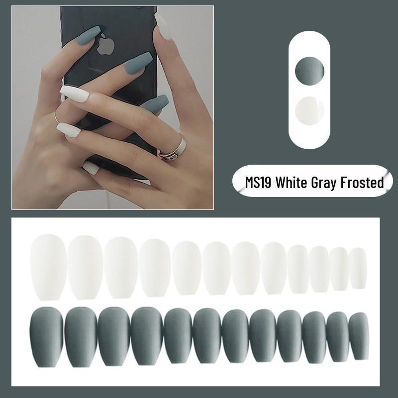 European & American Frosted Matte Press-On Ballet Nails