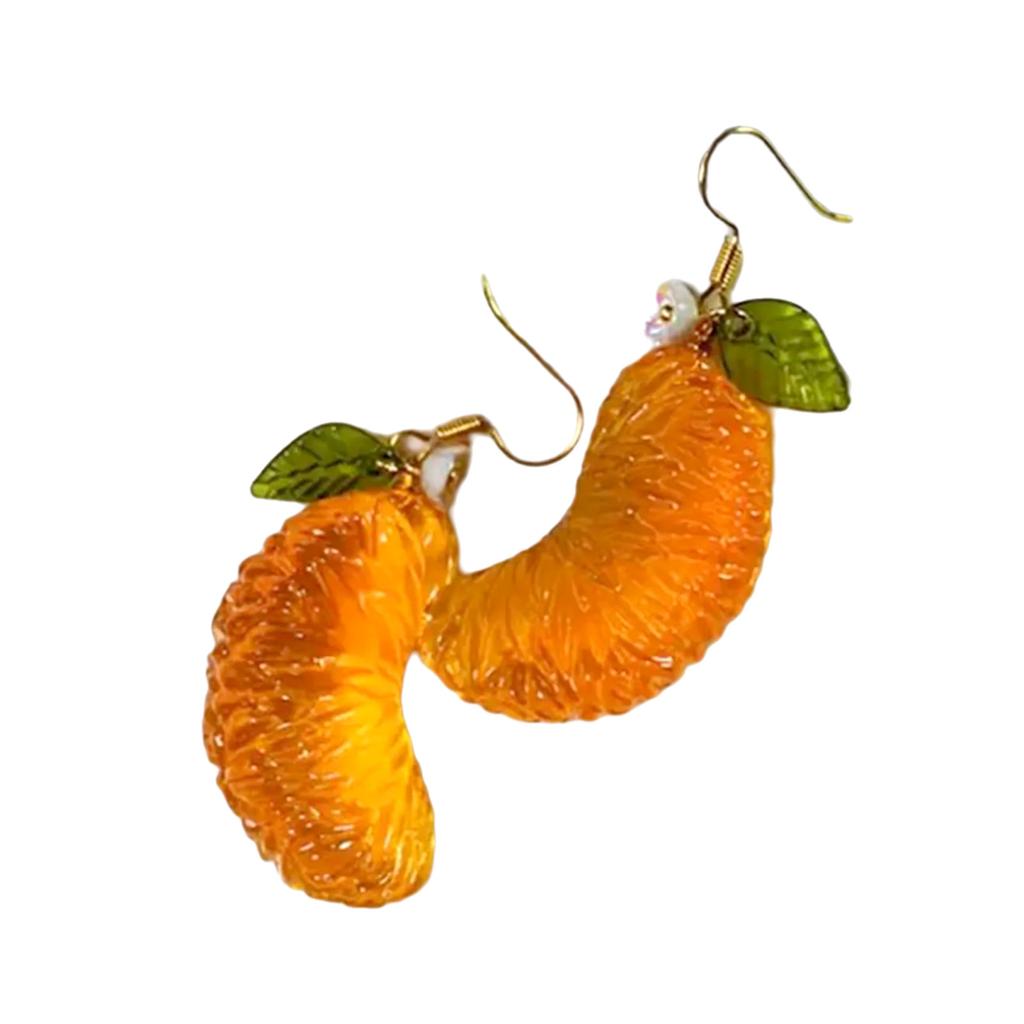 Fashionable Orange Shaped Dangle Earrings for Women High Polish Alloy with Sturdy Designs Posts Jewelry Accessory
