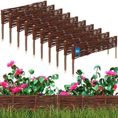Kotarbau® Garden Fence Palisade Edging Wicker Driven Fence 60 X 10 Cm Set Of 10