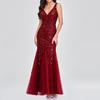Elegant Fashionable V Neck Sequin Dress Stylegown Summer Sleeveless