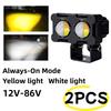 1/2Pcs Dual Color Motorcycle Headlight Fog Lamp Motorcycle Led Fog Lights Double Led Mini Driving Light