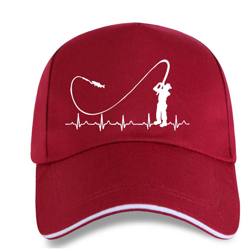 Funny Heartbeat Funny Fishing Creative Print Baseball Cap Adjustable Men's Women Hip Hop Hat Dad Sun HatsYOUR LOGO Personalized