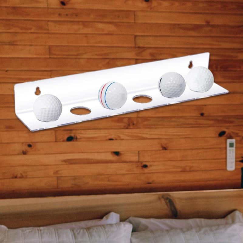 Golf Balls Display Rack Clear Acrylic Golf Balls Stand Floating Wall Mounted Shelves Displays up to 6 Golf Balls Enduring