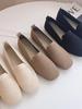 Large Woven Single Shoes for Women, Flying Woven Flat Bottomed Square Toe Cloth Shoes, Knitted Soft Soled Shoes
