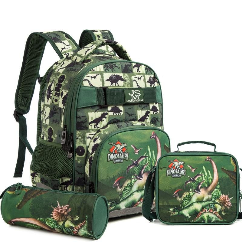 3PCS Creative Fashion Schoolbag Cute School Backpack Kids Waterproof Cartoon Pattern Unicorn Dinosaur School Bags For Girl Boy