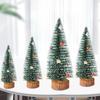 15/20/25/30cm Flocked Sticky Beads Christmas Tree Mini Christmas Tree Ornaments  Party Favors