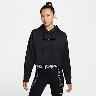 Nike Pro Therma FIT Comfortable Soft Fleece Lined Hooded Sweatshirt Wo S