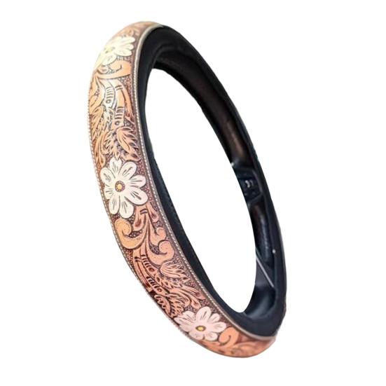 

Ретро Ковбойский Чехол на Руль 14,5-15 Тисненая Искусственная Кожа Ручка Автоаксессуары