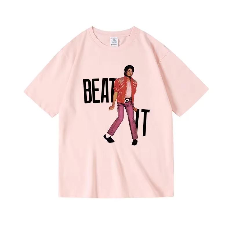 

2026 American Michael Jackson Vintage Print Pure Cotton Tshirt Suitable for Both Unisex Women Highquality Streetwear Summer 4XL