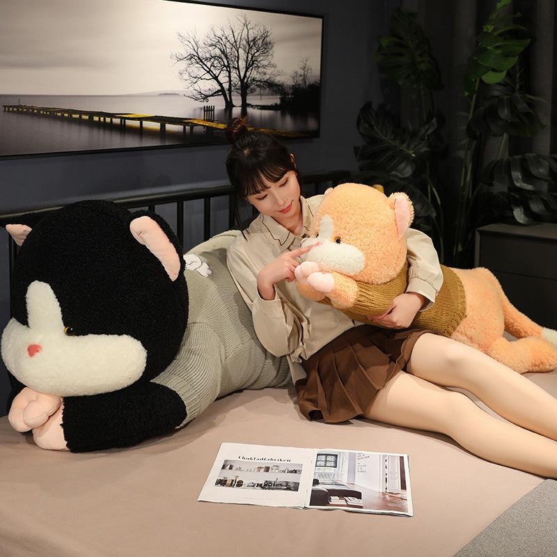 Large party sweater cat doll plush toy big cat doll girl soothing rag doll birthday gift
