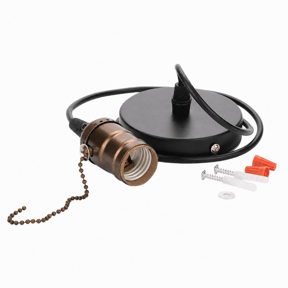 Vintage With Pull Chain Switch Pendant Light Holder Ceiling Mounted E26 E27 Pendant Lamp Holder Hanging Pendant Light Kit Cafe