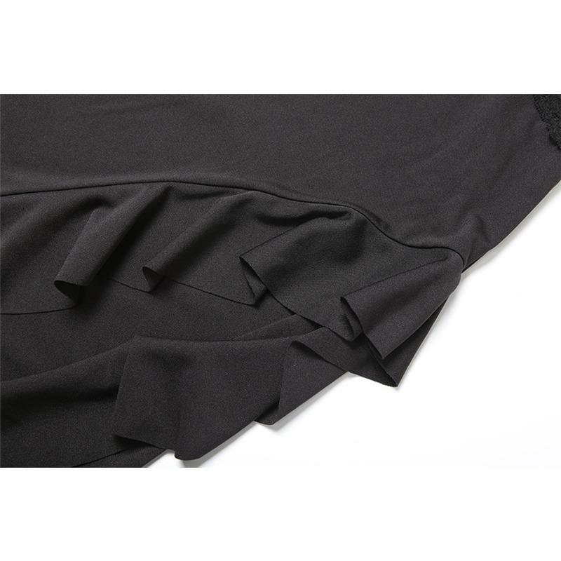 Ladies Spice Street Irregular Design Lace Patchwork See-through Backless Dress