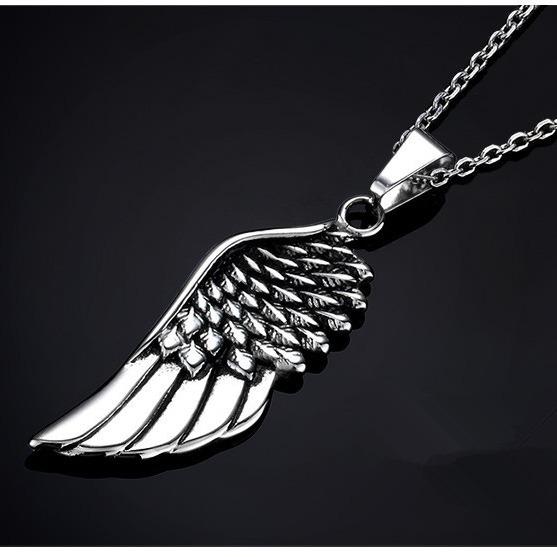European and American Trendy Men s Rock Fashion Angel Wings Pendant Men s Wing Necklace 60CM