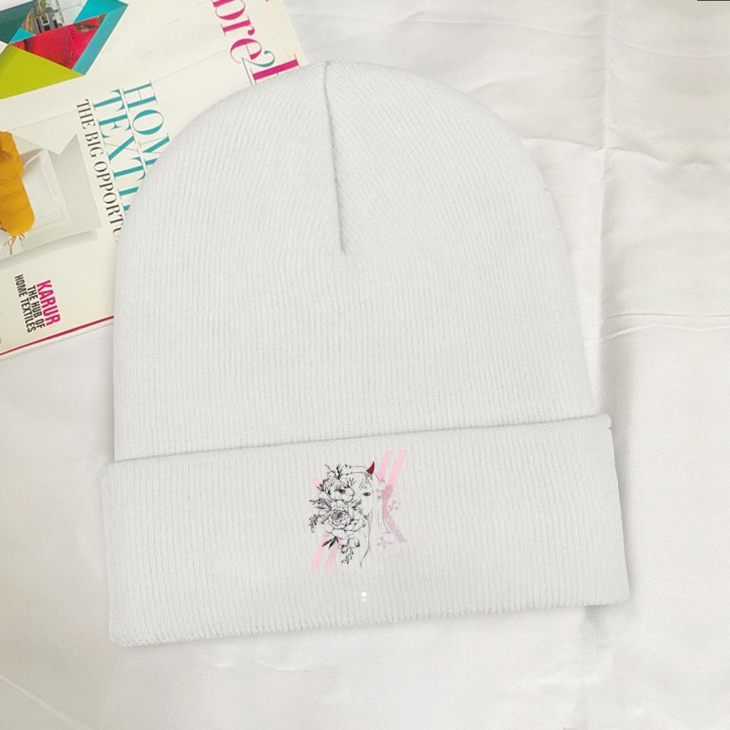 I Promise Darling Darling in the Franxx Zero Two Strickmütze Damen Unisex Skullies Beanies Wintermütze Lässige Melonenmütze