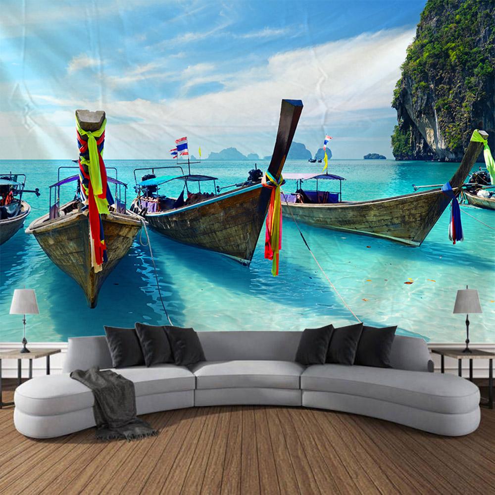Nautical tapestry pirate ship wall hanging psychedelic decoration aesthetics living room bedroom dormitory wall decoration