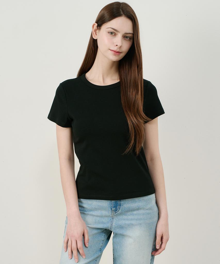 MIND BRIDGE WOMEN [On][W] Round Neck Slim Fit Daily Short Sleeve T-Shirt - 3 Colors