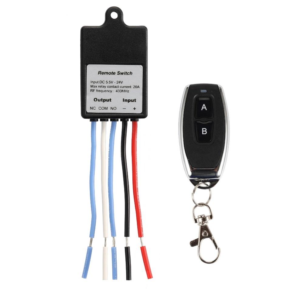 Wireless Remote Control Switch Relay with Dry Contact DC 5V 60V 433MHz for Electrical Device Control and Automation
