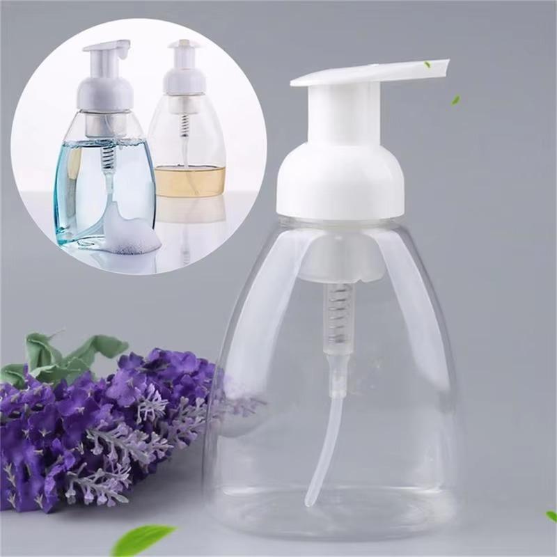 300ML Foam Bottle Transparent Mousse Bubble Bottle PET Plastic Hand Washing Liquid Bottle Facial Cleanser Soap Liquid Bottle